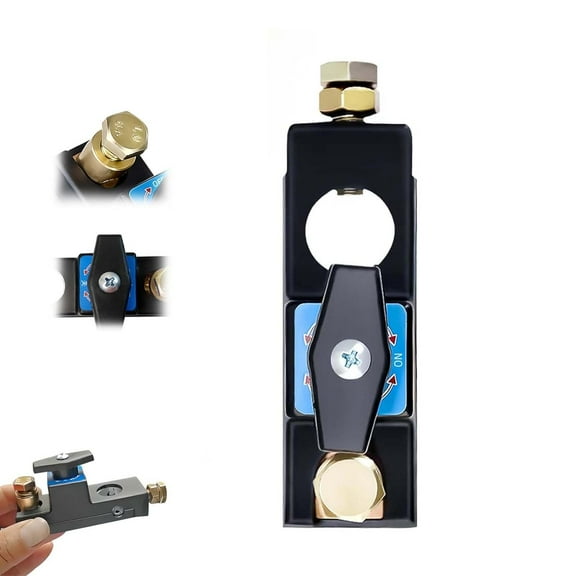 Battery Disconnect Switch, Heavy Duty Battery Shut Off Switch, Current Master Battery Power Cut Isolator Kill Switch, Quick Disconnect Battery Cut Off Universal Switch for Car, RV and Boat (1)