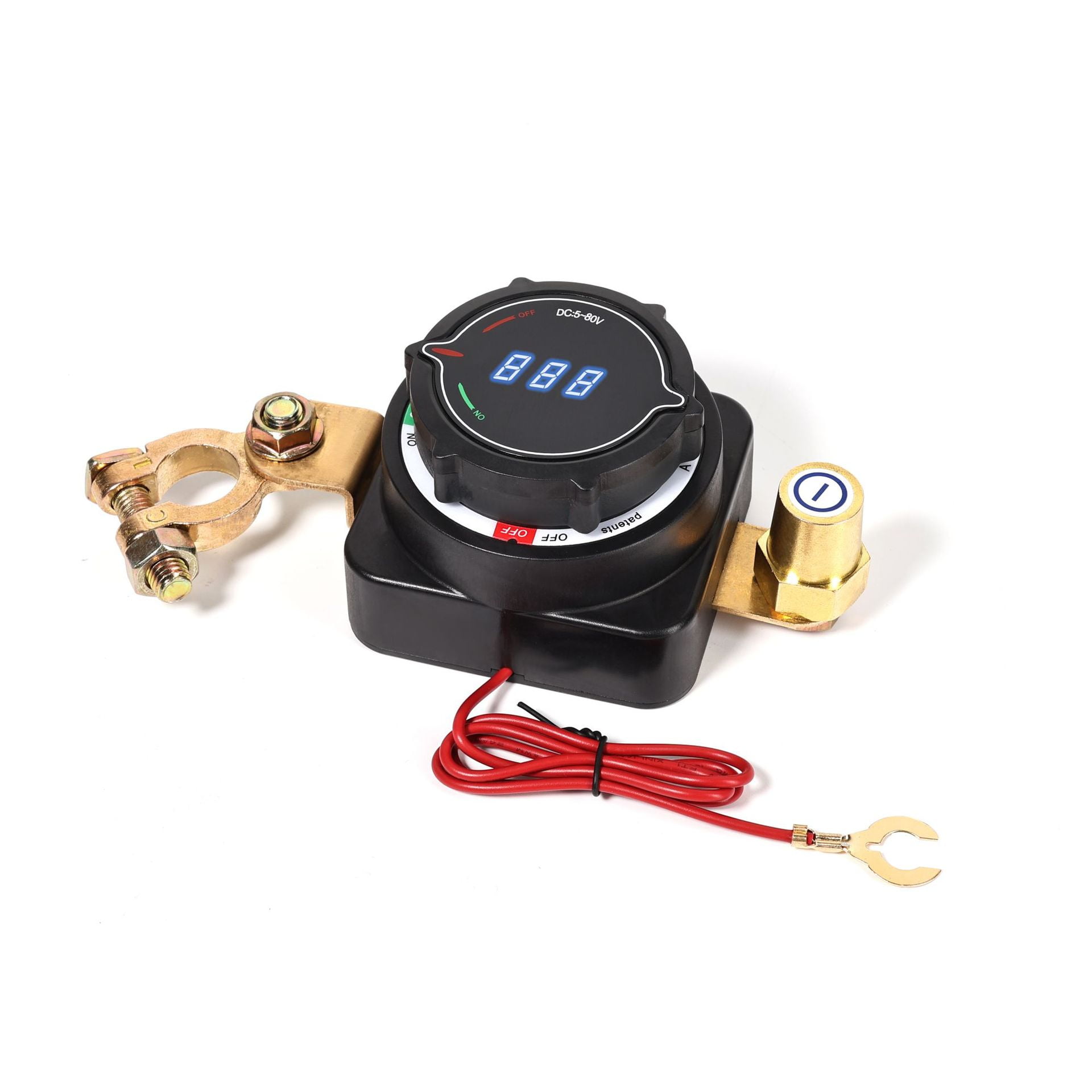 Battery Disconnect Switch with Voltmeter, DC 5-60V Master Isolator On ...