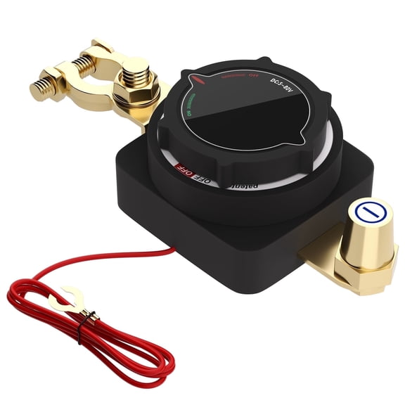 Furnhome DC 5-60V Battery Disconnect Switch with Voltmeter, Master Isolator Kill Switch for Marine, RV, Car & Truck