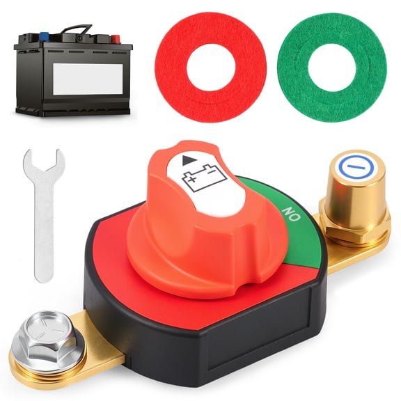 Battery Disconnect Switch with Gold Plated High Current Bars, Universal 12-48V DC Protection Switch, for RV Boat ATV Truck Car Modification