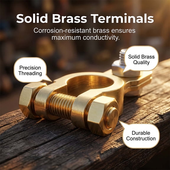 Battery Disconnect, Usupdd Heavy Duty Battery Cut-Off Knob Brass Conductive 12V-24V, Smart Power Kill for Car Truck RV Boat with Anti-Theft Protection