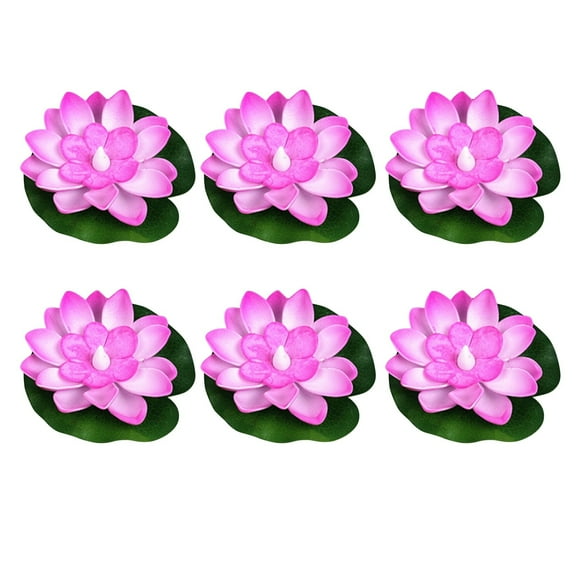 Battery Driven Water Led Floating Pool Lights for Weddings, 6 Floating Lights for Pool Decor, Waterproof Color Changing Flower Candles for Garden Decorations