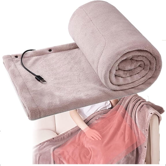 Battery Electric Heated Blanket King Size - Cordless, Rechargeable USB Heating Blanket for Bed, Sofa & Outdoor Use