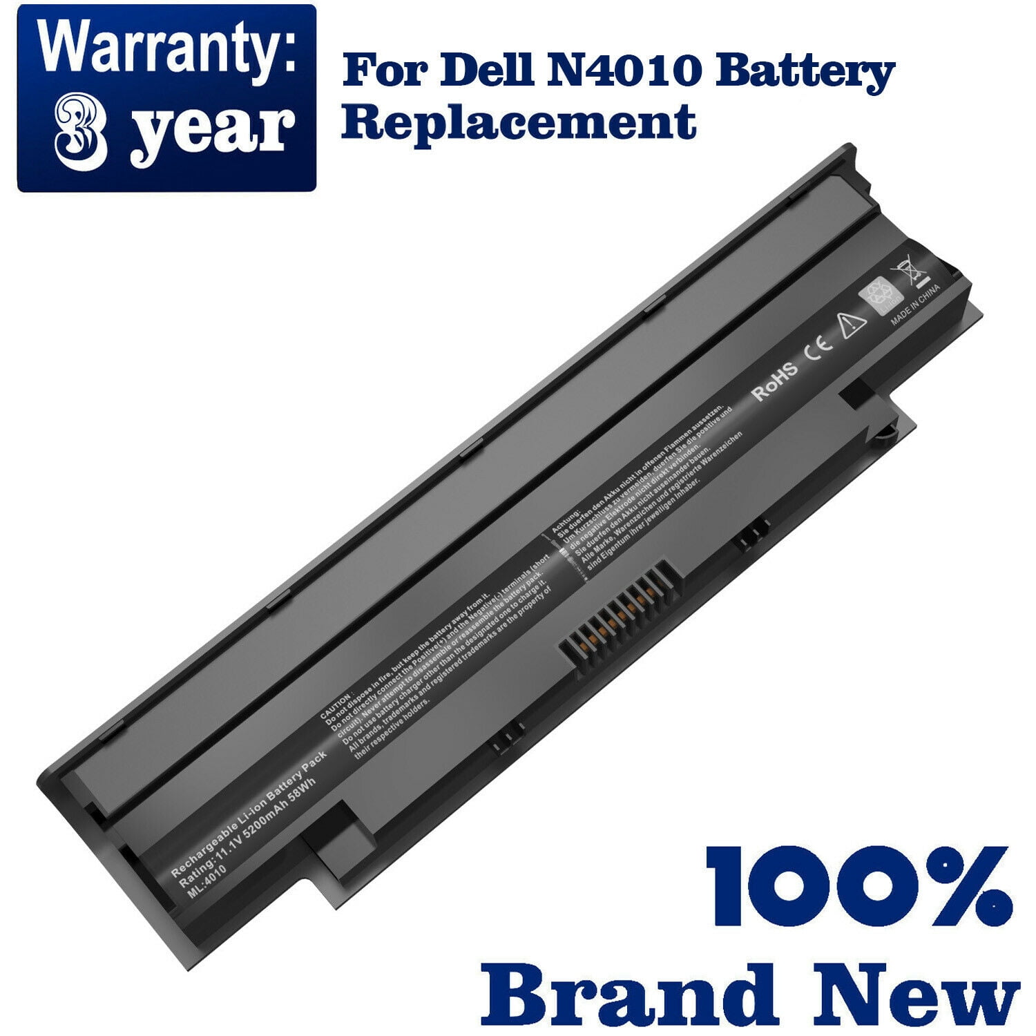Batterie Générique 48Wh 11,1V Pour DELL Vostro (3550, 3750, 1540, 2520, 3450, J1KND)