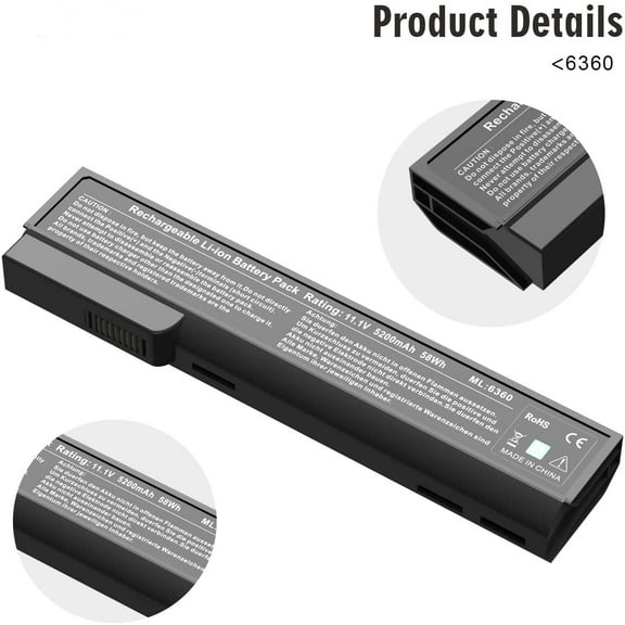 Battery For HP EliteBook 8460P 8460W 8470P 8470W 8560P 8570P ProBook 6360B 6560B