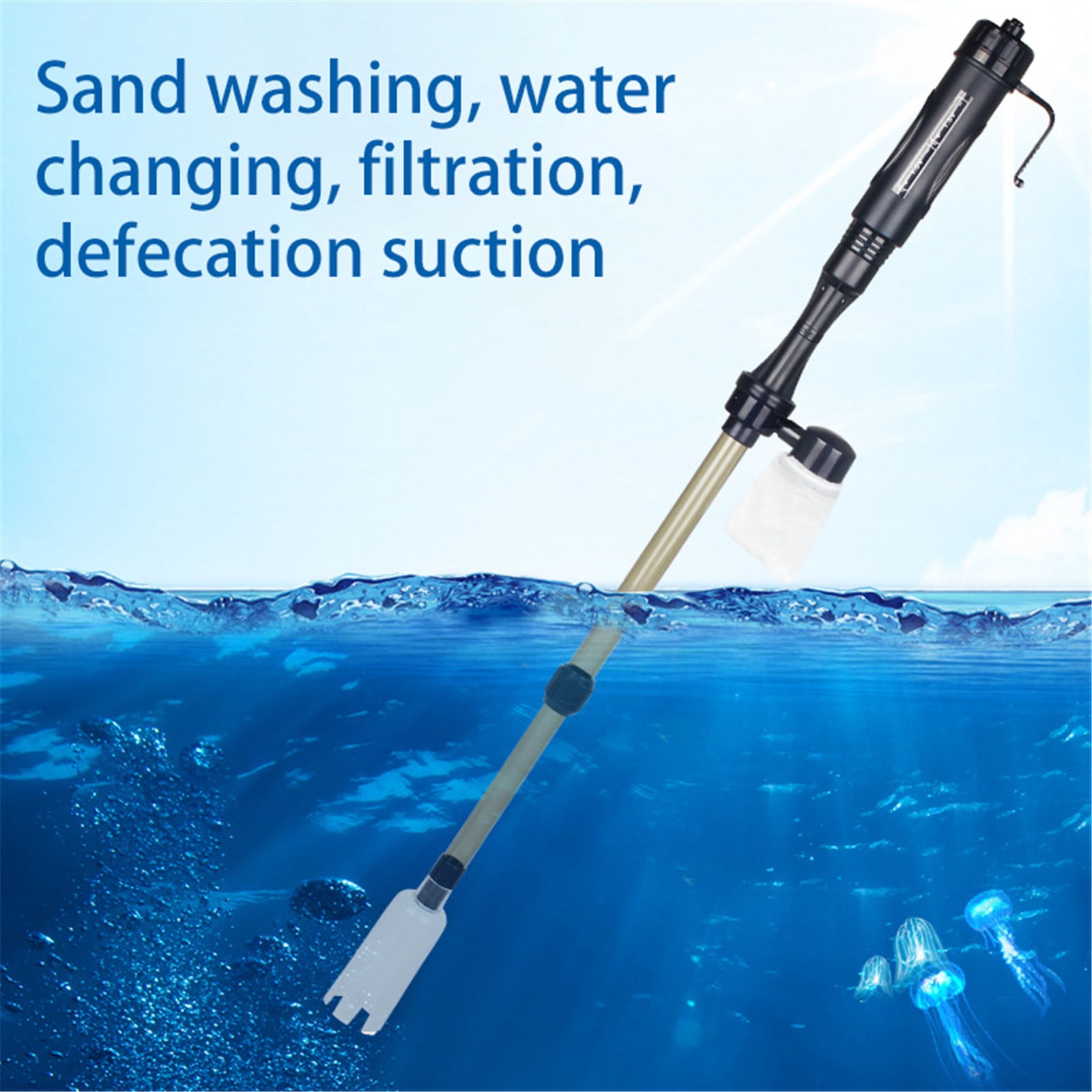 Battery Gravel Vacuum Cleaner Aquarium Fish Tank Cleaning Syphon Water Vac Automatic Tank Water
