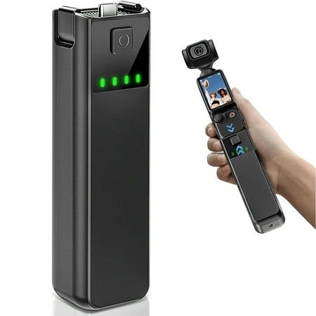 Battery Handle for DJI Osmo Pocket 3 Creator Combo Accessories, Built in 4000mAh Extra Battery 22.5W Fast Charging, Reserved 1/4 Thread