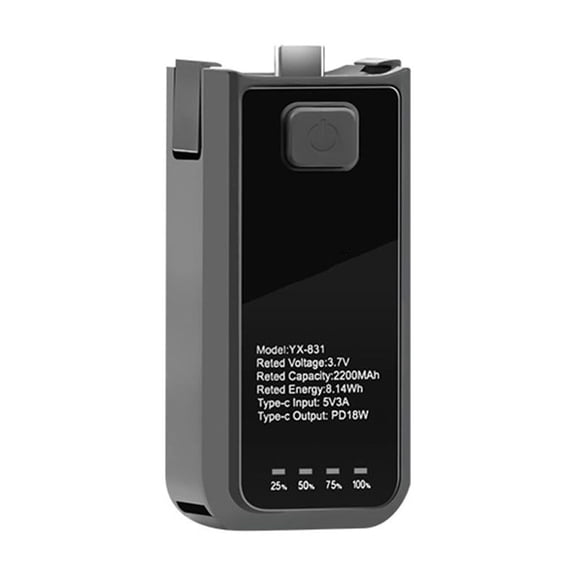 Battery Handle for osmo Pocket 3,Portable Pocket 3 Battery Handle Built-in 2200mAh Battery 22.5W Fast Charging,Reserved 1/4 Thread,Portable Power Handle for Osmo Pocket 3 Camera