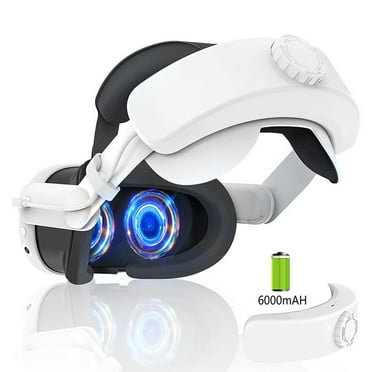 Battery Head Strap for Meta Quest 3 Rechargeable Elite Strap 6000mAh Adjustable VR Accessories-White