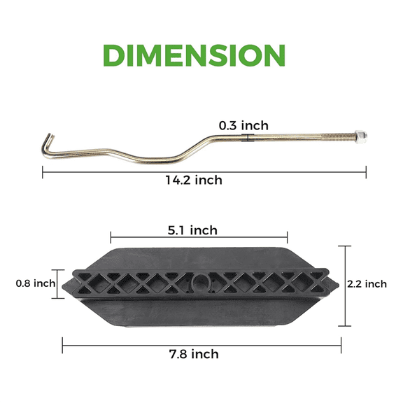 Battery Hold Down Plate with Rods Kit for Club Car Precedent 2004-2009 48V Electric Golf Cart, 102534001 102526801