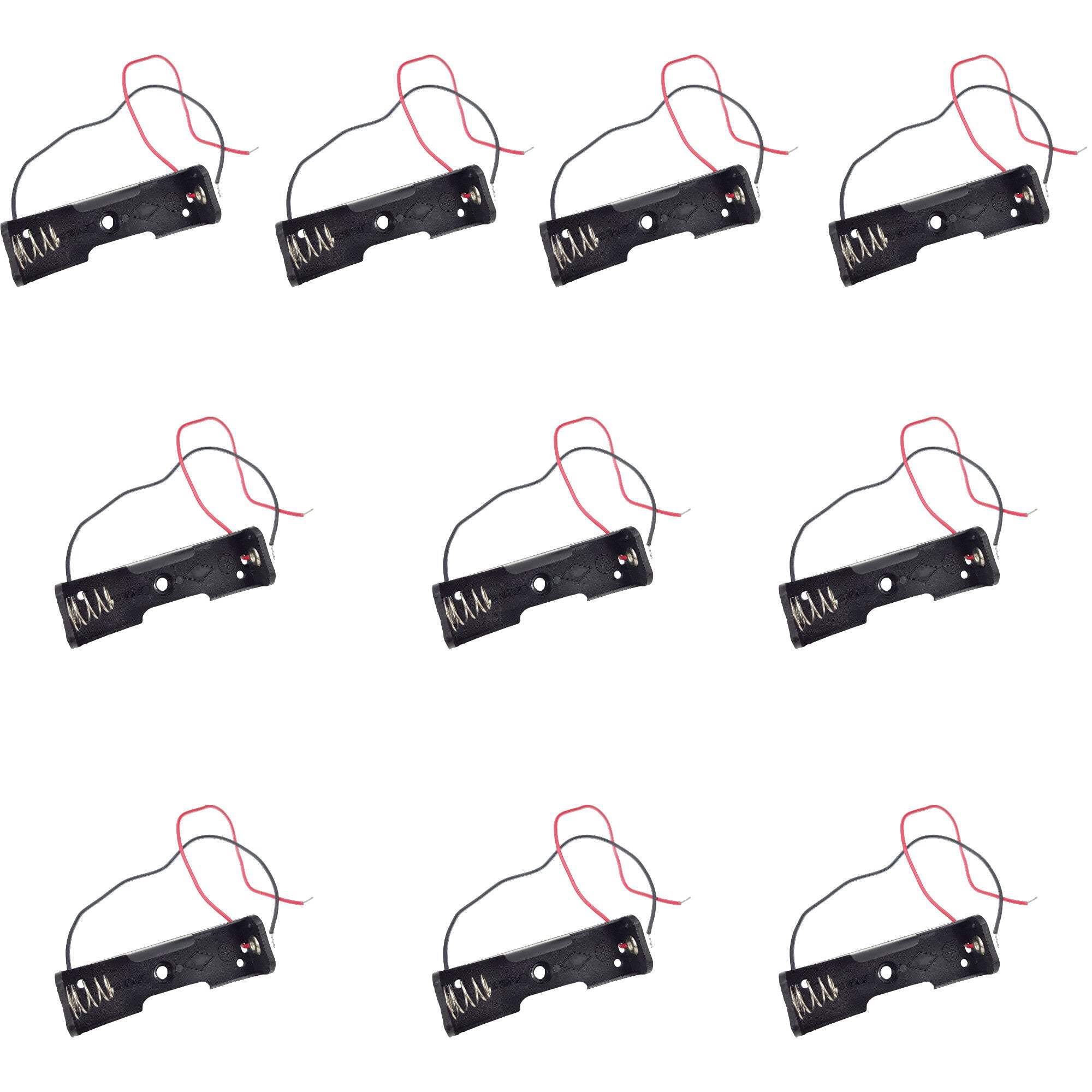 GSC International BH-3 AA Battery Holder with Lead Wires. Pack of 10 ...