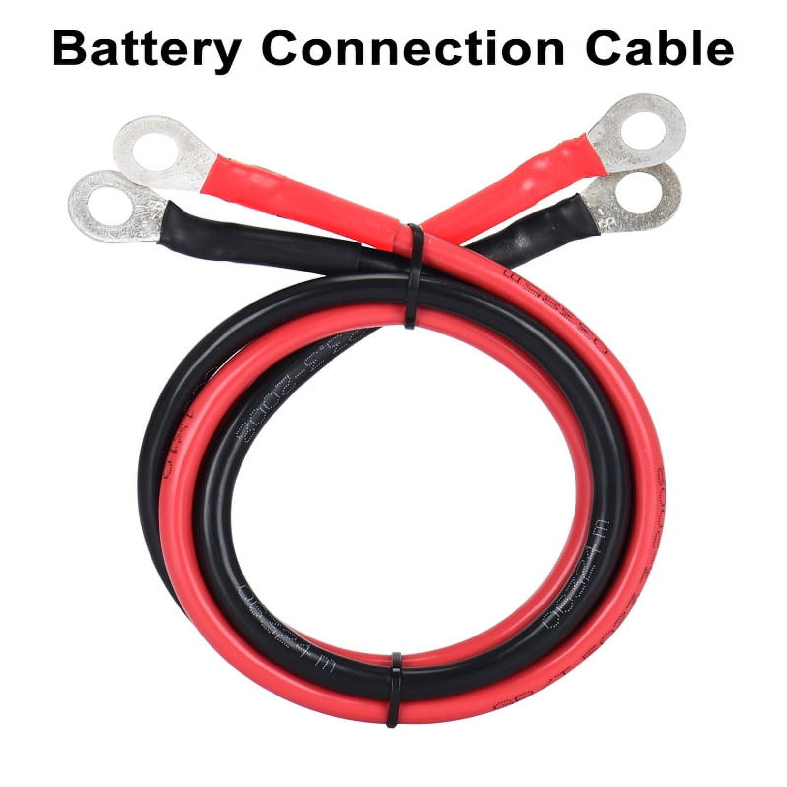 Battery Inverter Cable Set with Terminals 8/6AWG Stranded Copper Cord Solar Power Connection Wire with Lug 8 AWG - 10mm2