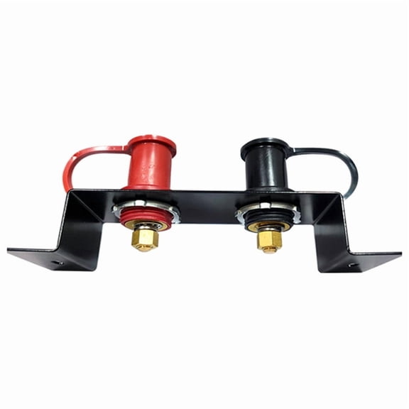 Battery Jump Post Waterproof Copper Battery Jumper Relocation Insulated Fast Battery Charging Post Replacement,1 pair x battery 1 x bracket,Black&Red