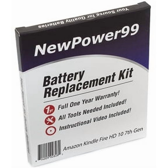Battery Kit for Fire HD 10 7th Generation with Tools, Video Instructions, Long Life Battery