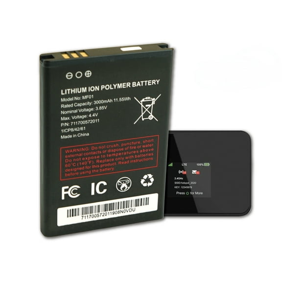 Battery MF01 Replacement For AT&T Turbo Hotspot 2 Model CT2MHS01 Part No MF01 PN 711700572011 Mobile Hotspot Repair Part Fix Dead Power Issue