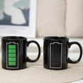 thumbnail image 1 of Battery Meter Heat Changing Ceramic Mug - Magic Color-Change Coffee/Tea Cup, Heat-Sensitive Temperature-Reactive Mug, Creative Gift for Mom Dad Men Women, Office Home Drinkware, 3.74*3.14in, Black, 1 of 7