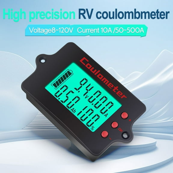 Battery Monitor with Shunt Power Voltmeter Display