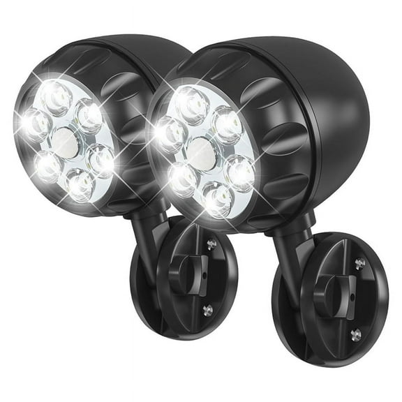 Battery Motion Sensor Light Outdoor Battery Operated Motion Lights Outdoor 6 LEDs - 6000K Auto on Off 2Pack