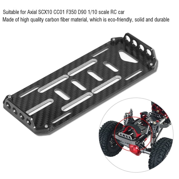 Battery Mount Plate Carbon Fiber Eco-friendly RC Battery Mount Plate, Solid Battery Plate Adapter, For 1/10 Scale RC Car RC Truck