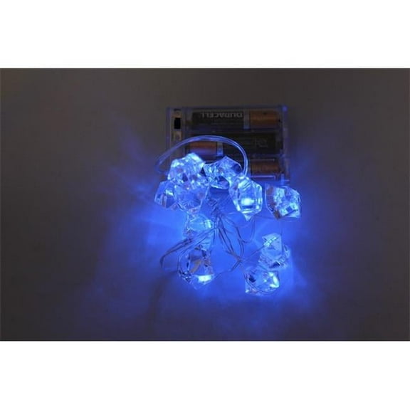 Battery Operated 10 LED Ice Cube String Light - Blue