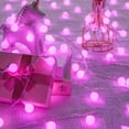 Battery-Operated 20/40 LED String Lights with Heart-Shaped Pink Glow ...