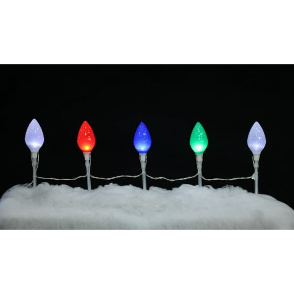 Brite Star Battery Operated 5 Ct Morphing LED Jumbo Faceted C7 Pathmarkers, Multi