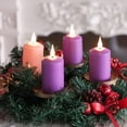 Battery Operated Advent Candles Purple and Pink Flameless Pillar Candles with Remote Timer for