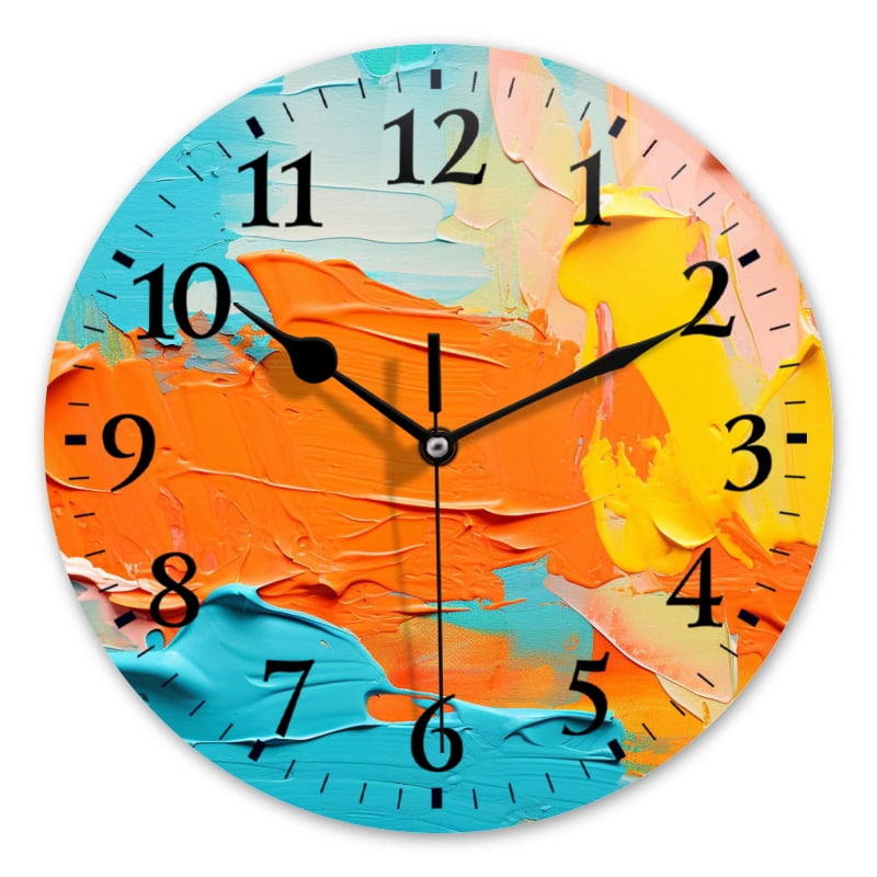 Battery Operated Analog Wall Clocks Non-Ticking Silent Modern Clock ...