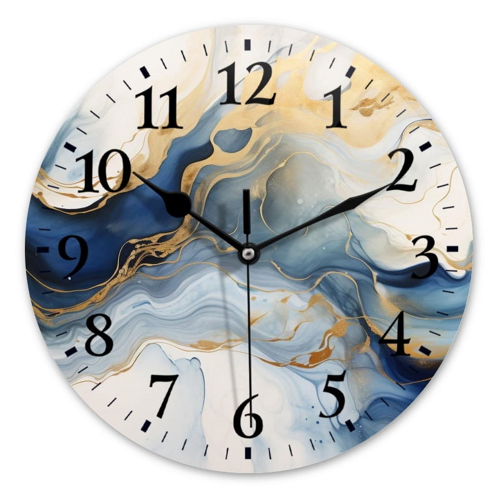 Battery Operated Analog Wall Clocks Non-Ticking Silent Modern Clock ...