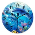 thumbnail image 1 of Battery Operated Analog Wall Clocks Non-Ticking Silent Modern Clock Decorative for Home,Office-Dolphins Surrounded By Colorful Coral Reefs And Small Fish(14inch), 1 of 4