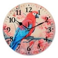 thumbnail image 1 of Battery Operated Analog Wall Clocks Non-Ticking Silent Modern Clock Decorative for Home,Office-Red Parrot Sitting On The Branch Of Blooming Tree(14inch), 1 of 4