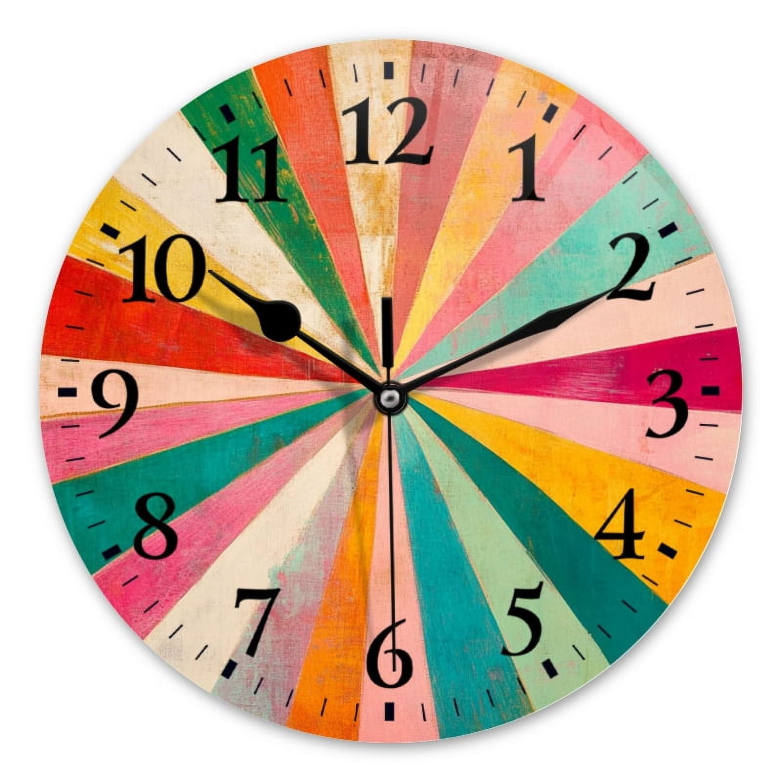 Battery Operated Analog Wall Clocks Non-Ticking Silent Modern Clock ...