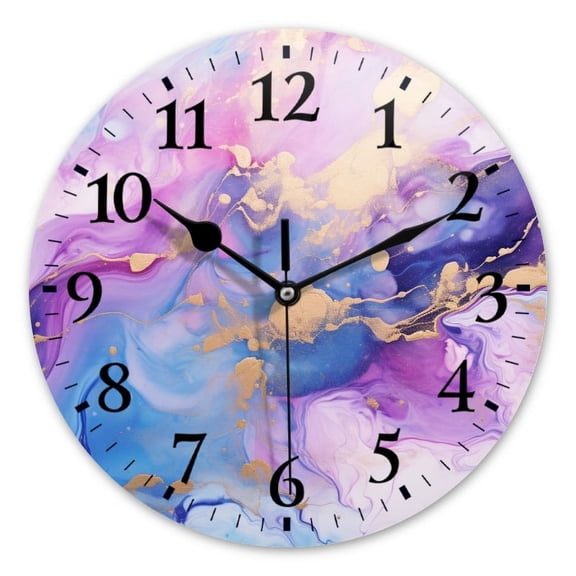 Battery Operated Analog Wall Clocks Non-Ticking Silent Modern Clock Decorative for Home,Office-Soft And Dreamy Swirling Patterns(14inch)