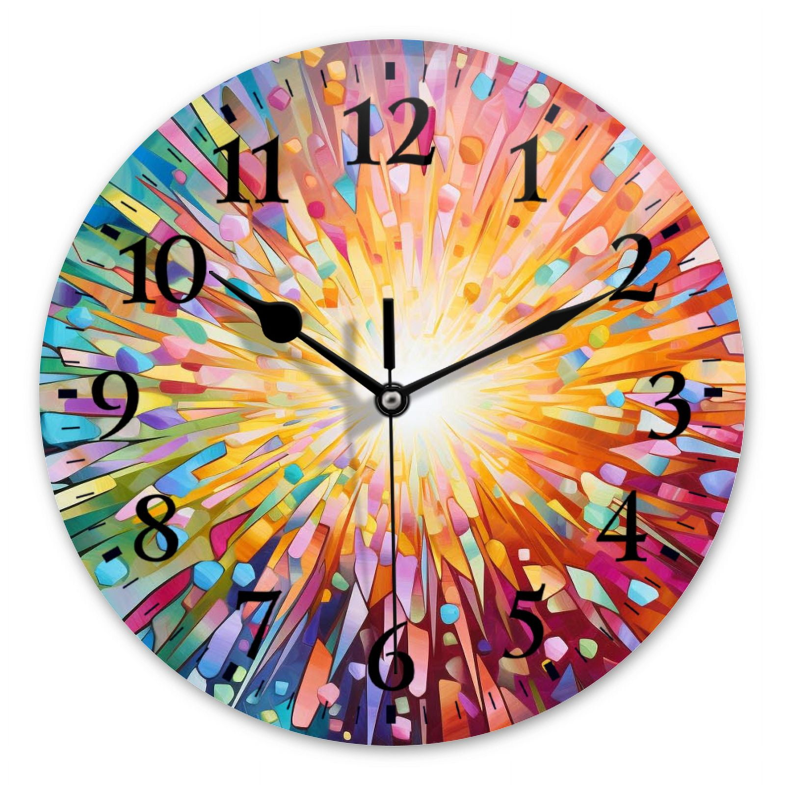 Round Wall Clock,Light Radiating From The Center And Spreading Out In ...
