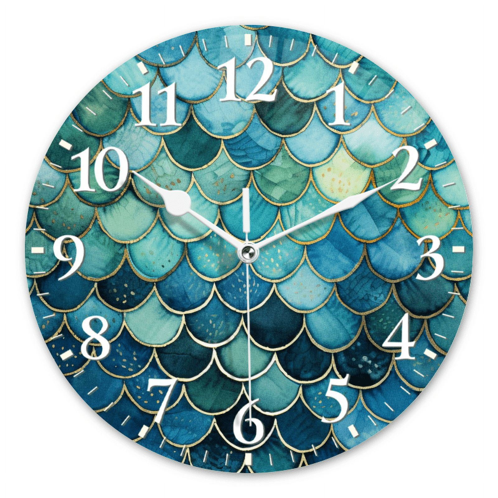 Battery Operated Analog Wall Clocks Non-Ticking Silent Round Clock ...
