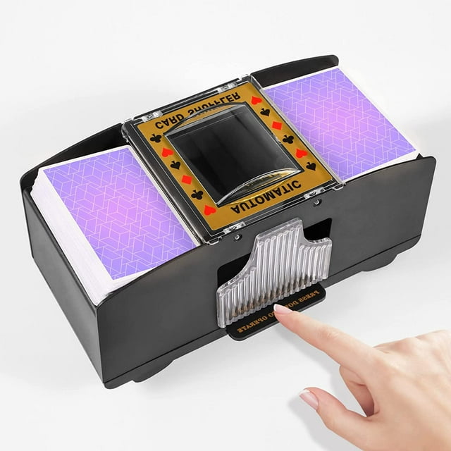 Battery Operated Automatic Card Shuffler 2/4/6 Decks,Electric Casino Card Shuffler Machine for