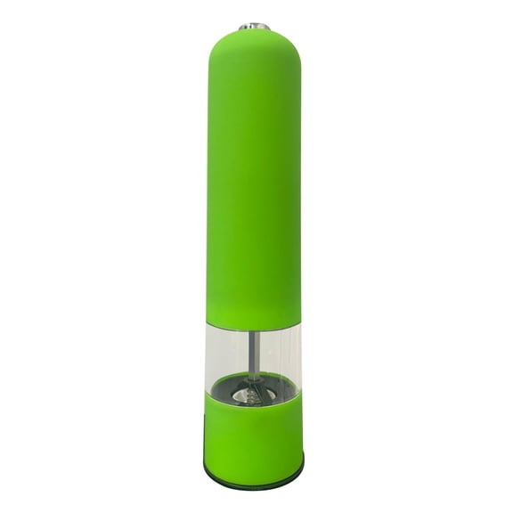Battery Operated Automatic Electric Seasoning Grinder, Refillable Push Button Pepper & Salt Mill with LED Light, One-Handed Cooking Tool(Green)