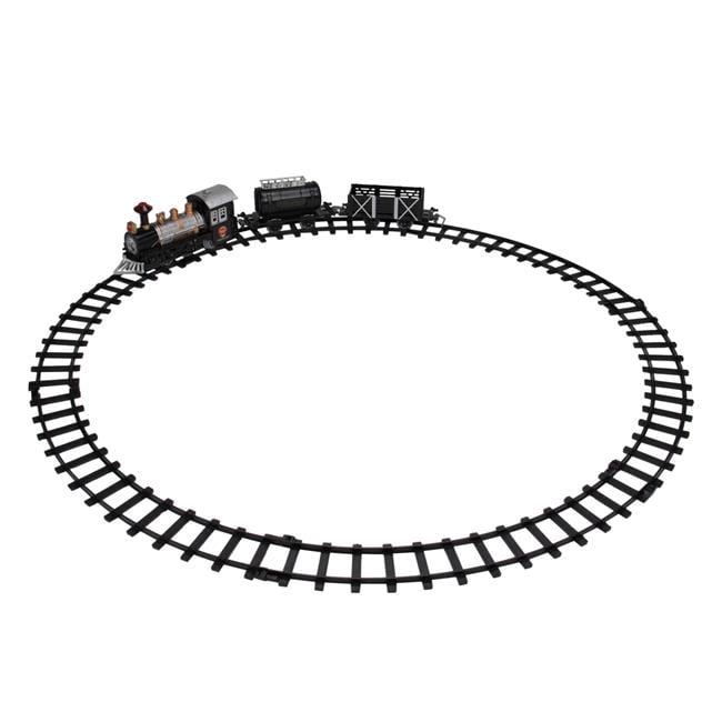 Battery Operated Black & Silver Lighted & Animated Classic Train Set ...