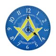 thumbnail image 1 of Battery Operated Blue Lodge Masonic Living Room Wall Clock Mason Officer Gift Home Decor, 1 of 4