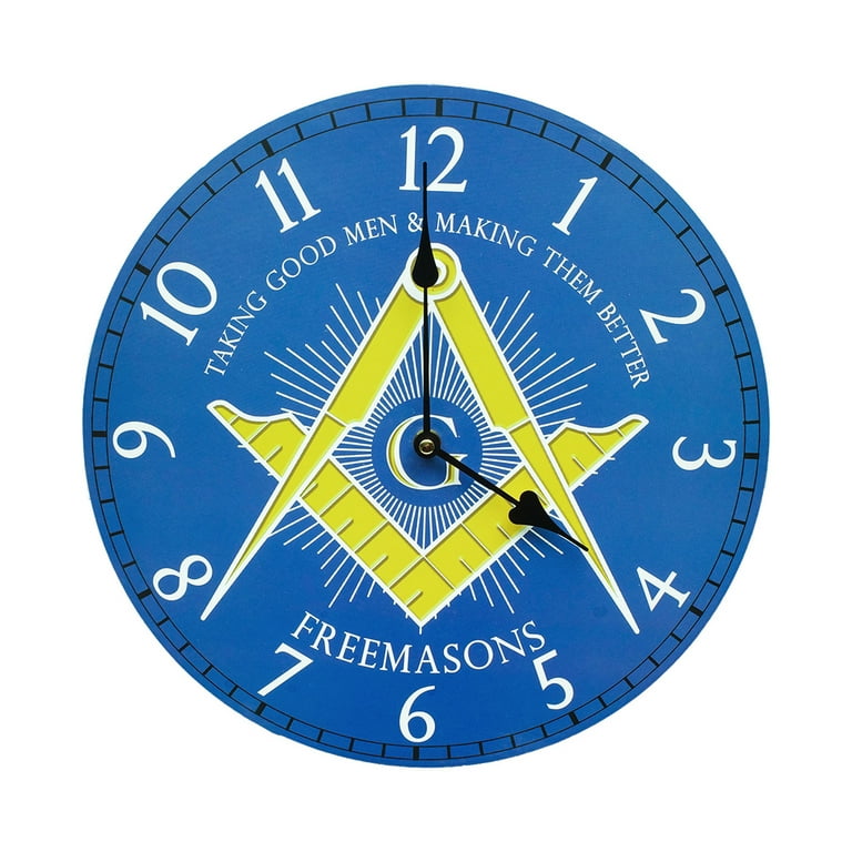 Blue Masonic Lodge Battery Operated Living Room Wall Clock Mason Gift Home Decor Blue Masonic Lodge Battery Operated Living Room Wall Clock Mason Gift Home Decor