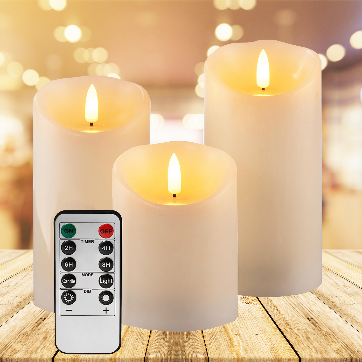 Waterproof Outdoor Flameless LED Candles with Remote and Timer