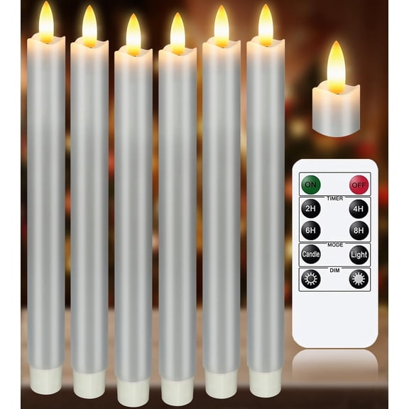 Battery Operated Candles with Timer & Remote - 11 Inch Flameless Taper Candles, Realistic Flickering LED Window Candles for Wedding, Christmas and Home Decor
