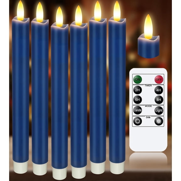 Battery Operated Candles with Timer & Remote - 11 Inch Flameless Taper Candles, Realistic Flickering LED Window Candles for Wedding, Christmas and Home Decor
