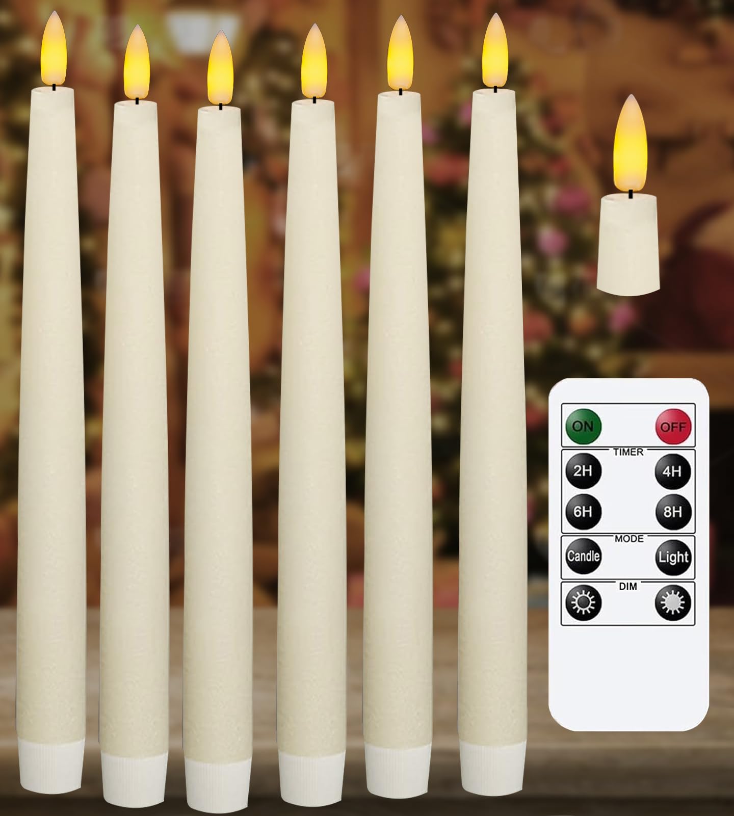 Battery Operated Candles with Timer & Remote - 11 Inch Flameless Taper ...