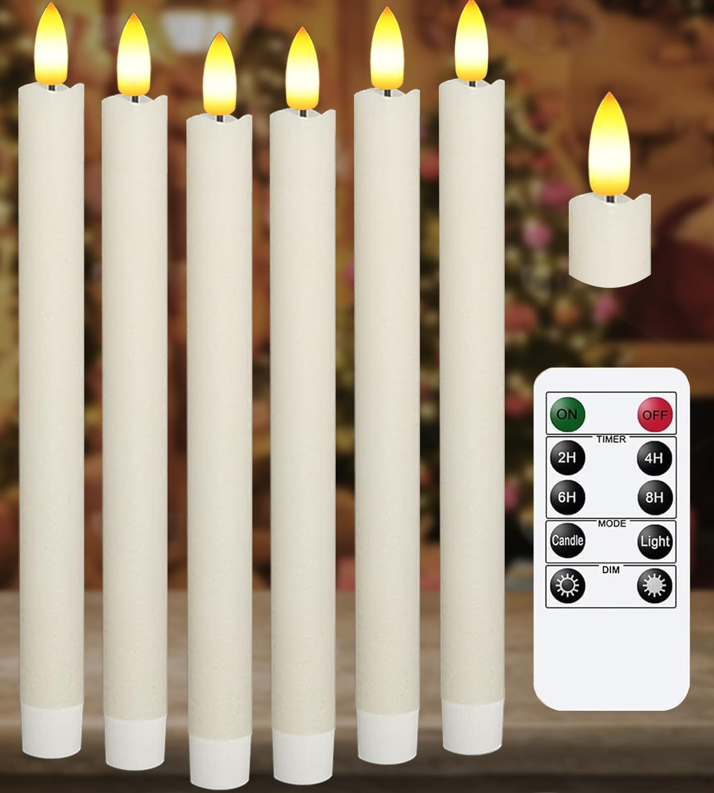 Battery Operated Candles with Timer & Remote - 11 Inch Flameless Taper ...