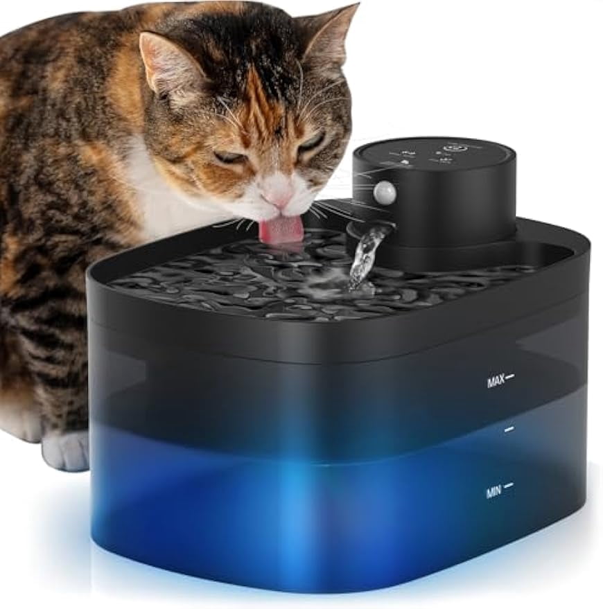 Battery Operated Cat Water Fountain, 84OZ/2.5L Wireless Pet Water