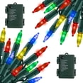 thumbnail image 1 of Battery Operated Christmas 50LED Green Wire Mini String Lights,2 Pack 16ft Waterproof Fairy Lights with 8 Lighting Modes & Timer, Xmas Decorations for Indoor Outdoor Garden Party Decor,Multicolor, 1 of 8