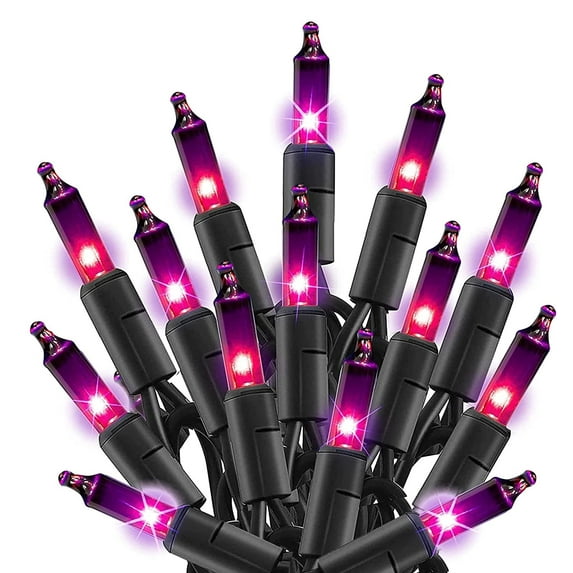 Battery Operated Christmas Lights,16 Feet 50 LED Mini String Lights Waterproof with 8 Modes for Xmas Indoor Outdoor Yard Holiday Wedding Decorations (Purple)