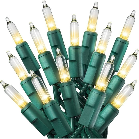 Battery Operated Christmas Lights 16 ft 50 LED Green Wire Mini String Lights with 8 Modes & Timer Waterproof Tree Lights for Xmas Outdoor Indoor Holiday Party Garden Decor,Warm White