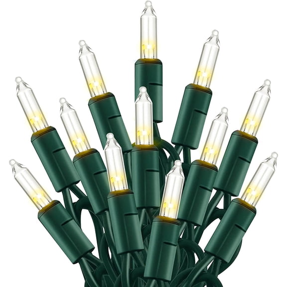 Battery Operated Christmas Lights, 16ft Green Wire 50 LED Fairy String Light with 8 Light Modes & Timer for Indoor Outdoor Xmas Tree Wedding Party Decoration (Warm White)